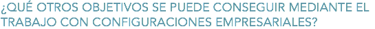 ¿QUÉ OTROS OBJETIVOS SE PUEDE CONSEGUIR MEDIANTE EL TRABAJO CON CONFIGURACIONES EMPRESARIALES?